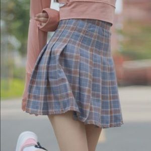 NWOT✨ plaid tennis cheer skirt - grey blue orange